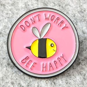 🐝 "Don't Worry, Bee Happy" Pin Enamel Lapel Brooch